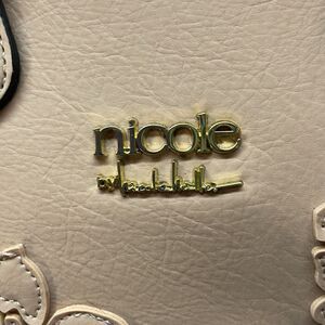 Nicole Miller Handbag Tote Embossed Floral Pattern